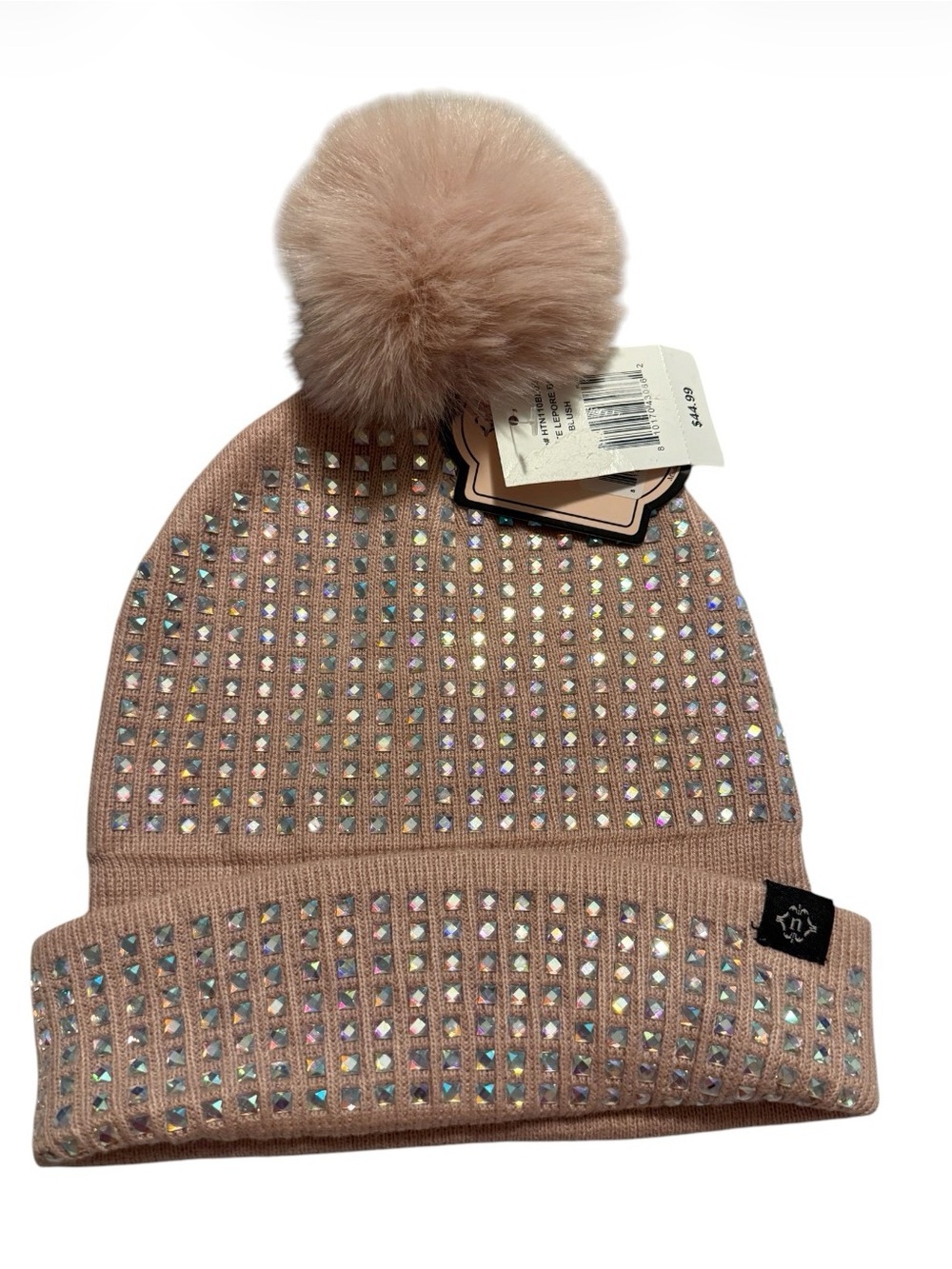 Nanette Lepore Blush Pink Sparkly Beanie
